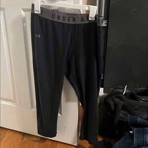 Under Armour Black Capri Leggings with Gray Waistband